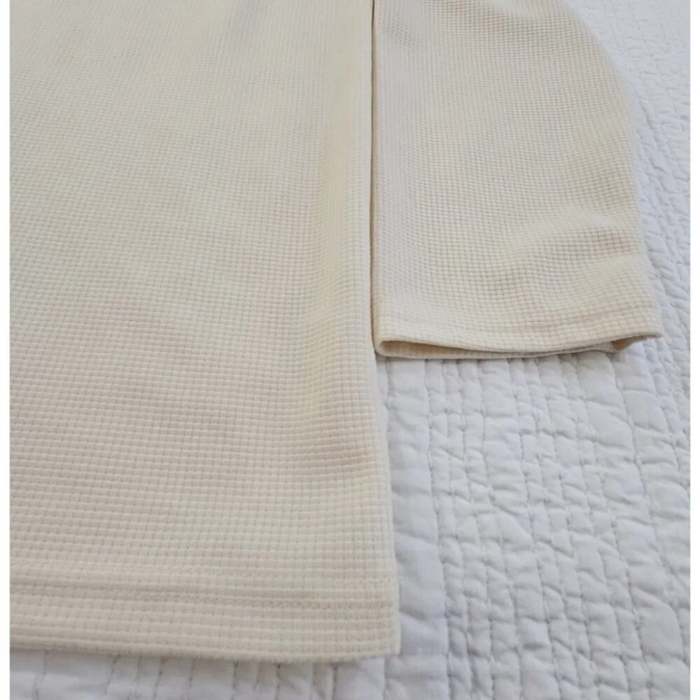 Banana Republic Waffle Knit Sweater Men's L Taupe 1/4‎ Zip Long Sleeve EUC LN